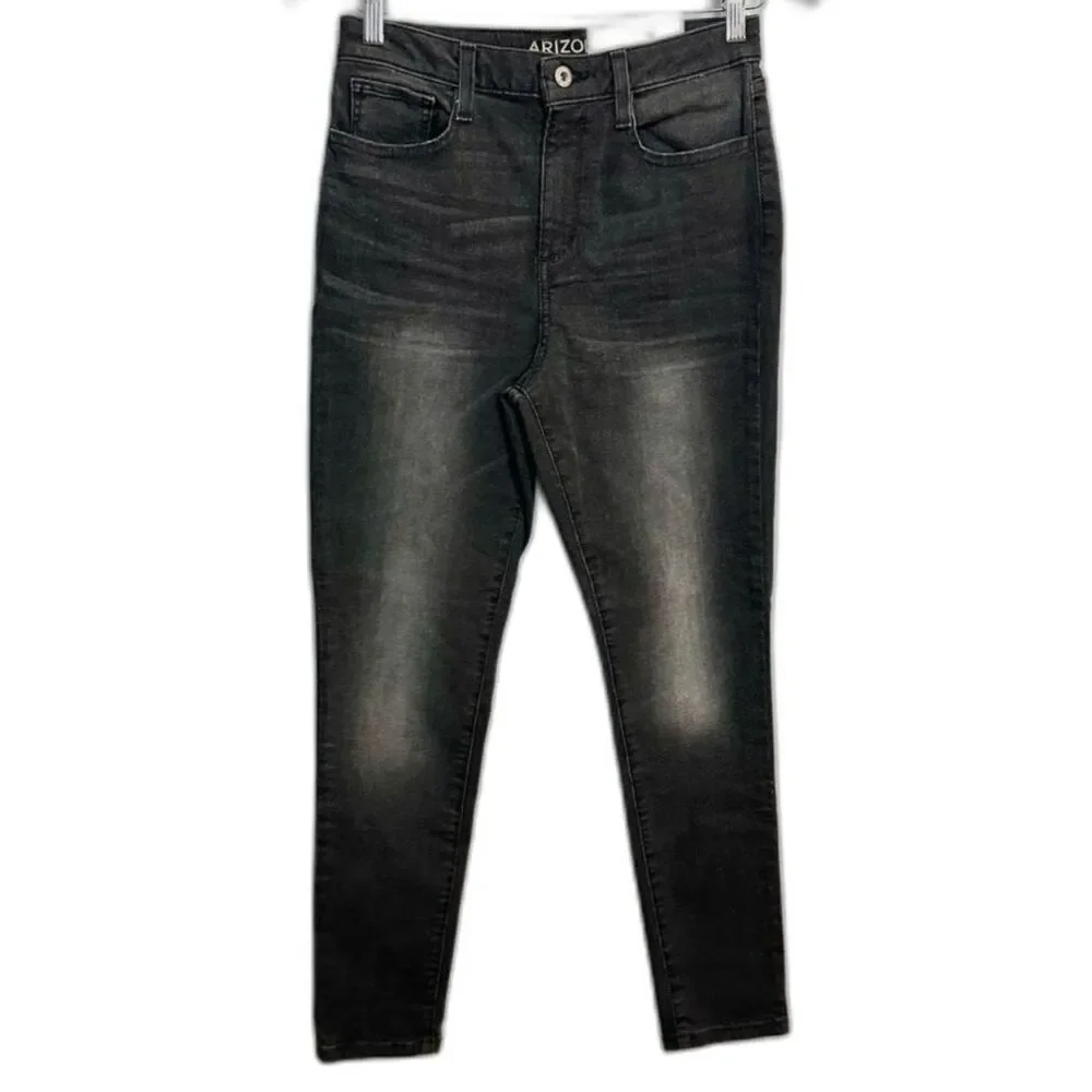 Arizona Jean Co Faded Black Super High Rise Denim Jeans NWT Juniors Size 9
